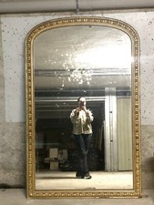 Immense miroir Louis-Philippe doré à la feuille d'or 172x110 cm