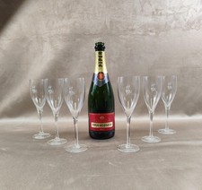 Lot 6 flûtes Champagne Piper-Heidsieck Jean Paul Gaultier France Vintage 1990