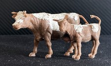 Vintage - 1960 - figurines animaux - 2 chevaux, vache et veau - Britains