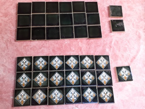 Lot petits carrelages anciens - lot,