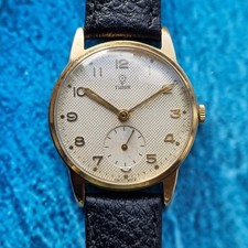 Montre homme vintage Tudor en or massif 9 carats 9 ct