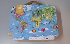 JANOD PUZZLE GEANT MONDE 300 pièces + 7 ans 99 x 69 cm carte du monde jouet jeu