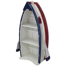 Étagère bateau avec pagaie décoration en bois rangement maritime style antique 4