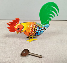 COQ KOHELER Jouet Mecanique AUTOMATE Couleur Anime Tole 1960's Ancien E27
