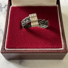 RARE, c1930,  FRANCE, ANCIENNE BAGUE PORTE CHANCE Albanu , Plaqué ARGENT