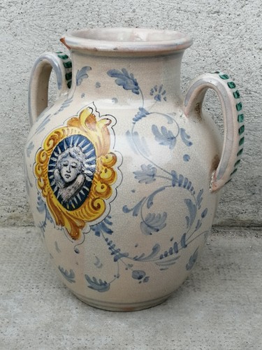 Ancien vase pot anses putti - à,