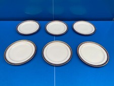 6 Assiettes En Porcelaine De Limoges Modèle À Bordure Or et liserai bleu neuve