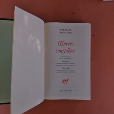 Hérodote Thucydide Œuvres complètes La Pléiade 1993