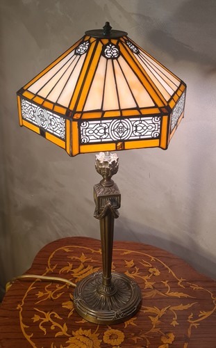 Lampe pied bronze - lampe,