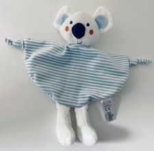 5656? Doudou Plat Mouchoir Koala TOM & KIDDY BISOUS D'ANGE Blanc Raye Bleu