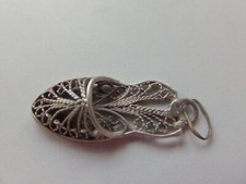 pendentif babouche berbère argent testé, 1,45cm - 2,8 x1cm
