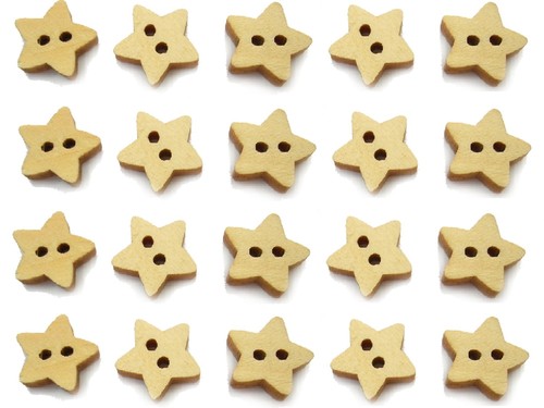 Lot boutons bois etoile - bois, :