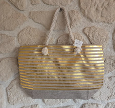 Sac cabas en jute motif