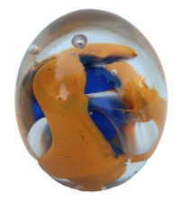 Sulfure Boule Verre Presse Papier 7Cm Poids 345 Grammes Signé Illisible