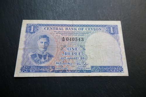 Rare rupee 1951 ceylon sir - 1,