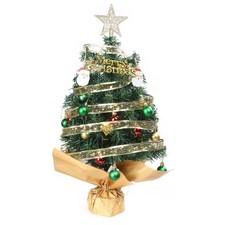 Mini sapin de Noël artificiel pré-éclairé de 61 cm avec décorations