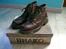 CHAUSSURES A LACETS FEMME EN CUIR BORDEAUX -  BRAKO - Pointure 39