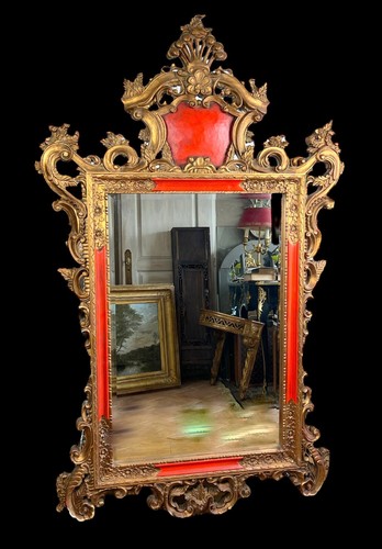 Grand miroir ancien bois - ancien, en