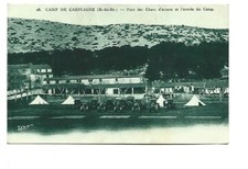 MILITAIRE  CAMP DE CARPIAGNE  PARC DES CHARS D ASSAUT ET ENTREE DU CAMP