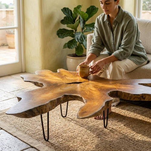 Table basse teck bois - teck,