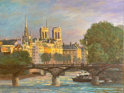 Tableau huile sur toile notre - tableau,