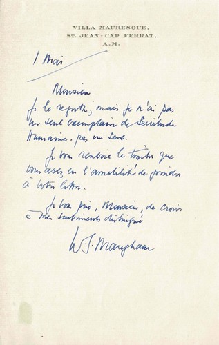 Somerset maugham lettre - -,