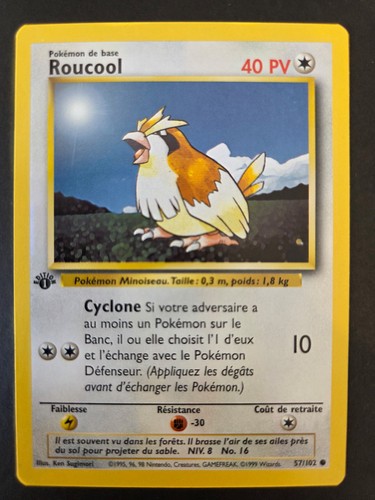 Carte pokémon roucool 1ère - pokémon,