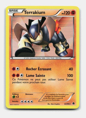 Carte pokémon terrakium 98 - carte,