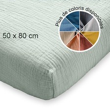 50x80 cm drap housse double gaze de coton pour lit rectangulaire bébé