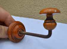 Belle petite patère murale en bois tourné, porte manteau (Années 40-50)