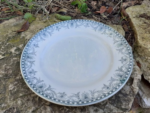 Ancien plat assiette moulin - /,