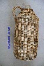  BOMBONNE en verre et OSIER tressé  3 litres ht 38 cm  -ancienne- SUPERBE
