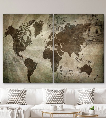 Carte monde toile - carte,