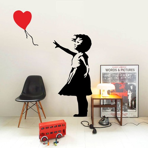 Banksy enfance fille - fille, avec