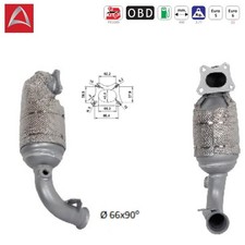 Catalyseur pour C-Elysee C1 C3 Cactus DS3 Crossland X  208 I 308 2008 1.0 1.2VTi