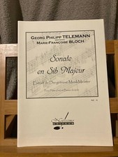 Telemann M.-F. Bloch Sonate en Sib majeur flûte a bec basse partition Notissimo