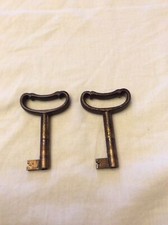 Lot 2 Ancienne Clef Meuble Porte Tiroir Vintage Clé.L:5,4cm Encastrable3,7cmD6mm