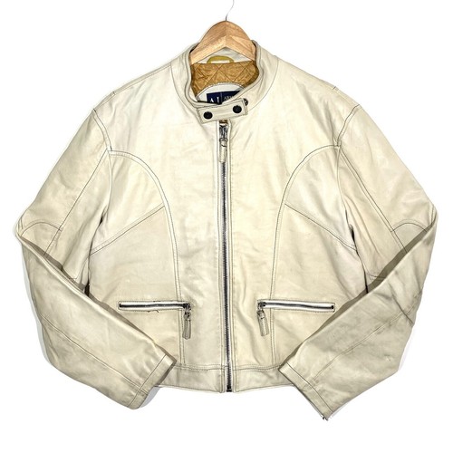 Blouson cuir crème y2k - crème,