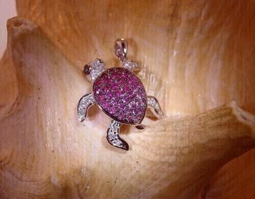 Pendentif tortue 2ct rond - pendentif,