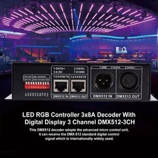 Décodeur LED RGB Controller 3X8A Avec Affichage Numérique 3 Canaux DMX512-3CH