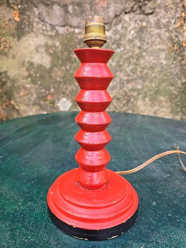 Ancien pied lampe bois - pied,