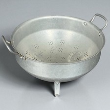 Ancienne Passoire Aluminium avec Poignées Vintage Cuisine Rétro Ustensile Déco