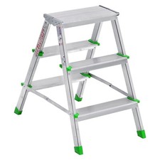 Marchepied double accès pliant, pieds et marches antidérapante en aluminium