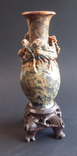 joli VASE ASIATIQUE CHINOIS PIERRE DE LARD SCULPTEE dragon soap stone vase