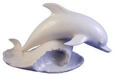 Nymphenburg Porcelaine Dolphin Sur Vague Figurine Porzellan Figur Delphin