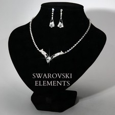  collier chaîne pendentif boucles mariage romantique strass Swarovski® Elements