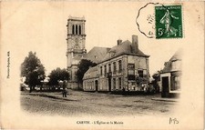 CPA AK CARVIN Église et la Mairie (405801)
