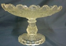 ANCIENNE COUPE SUR PIED - GRAND COMPOTIER EN VERRE STYLE PORTIEUX 1900 