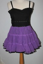 Robe Courte  DEAD THREADS  ROCK GOTHIQUE PUNK - Voile Violet - T : L