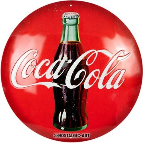 Plaque tôle ronde coca cola - plaque,